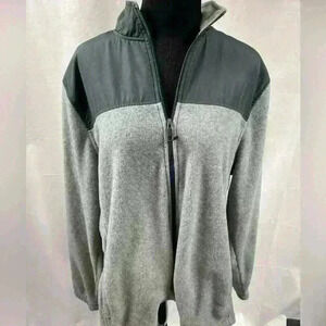 Starter Men's Grey Windbreaker Fleece-Lined Full Zip Jacket Large